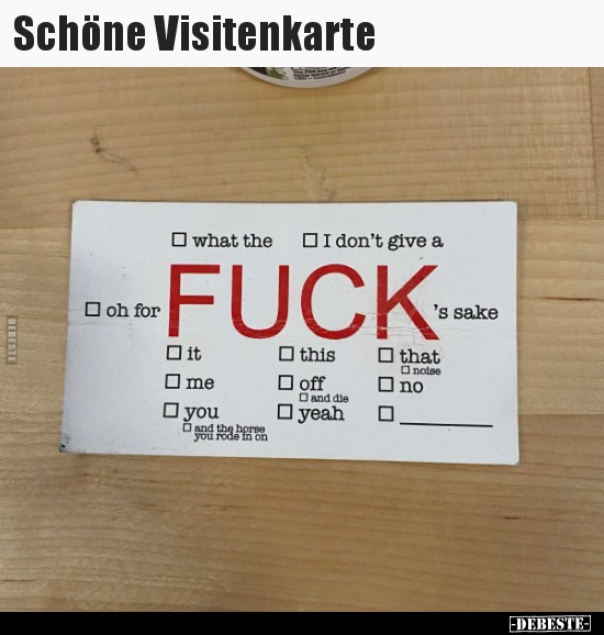 Schöne Visitenkarte.. - Lustige Bilder | DEBESTE.de