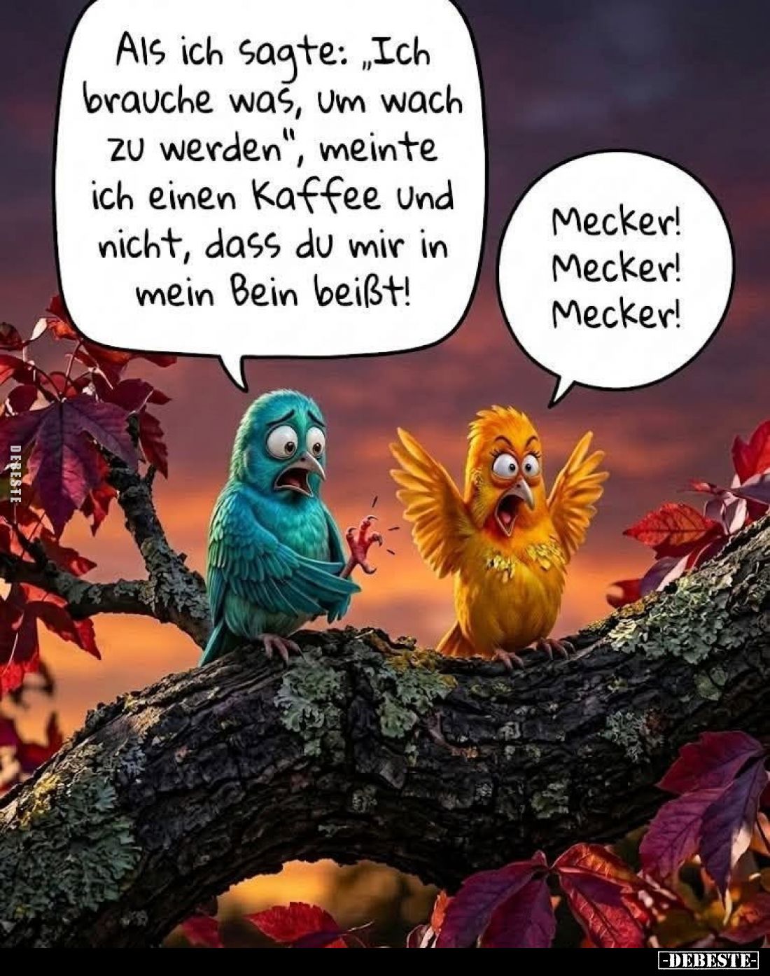 Als ich sagte: "Ich brauche was, um wach zu werden", meinte ich einen Kaffee und nicht, dass du mir in mein Bein be...