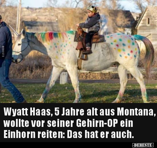 Wyatt Haas, 5 Jahre alt aus Montana, wollte vor seiner.. - Lustige Bilder | DEBESTE.de