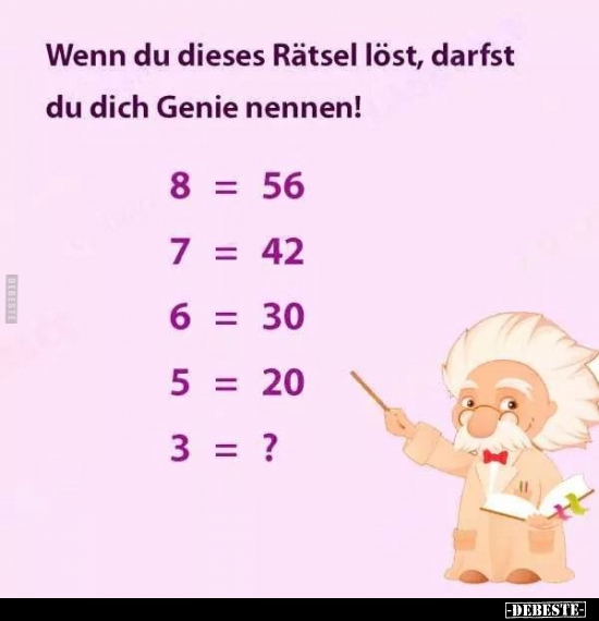 Wenn du dieses Rätsel löst, darfst du dich Genie..