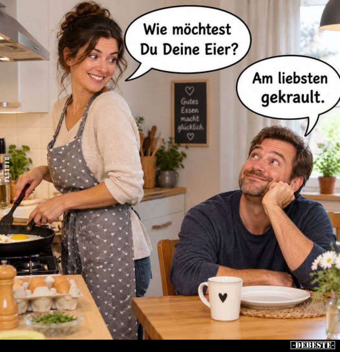 Wie möchtest Du Deine Eier?
-
Am liebsten gekrault.