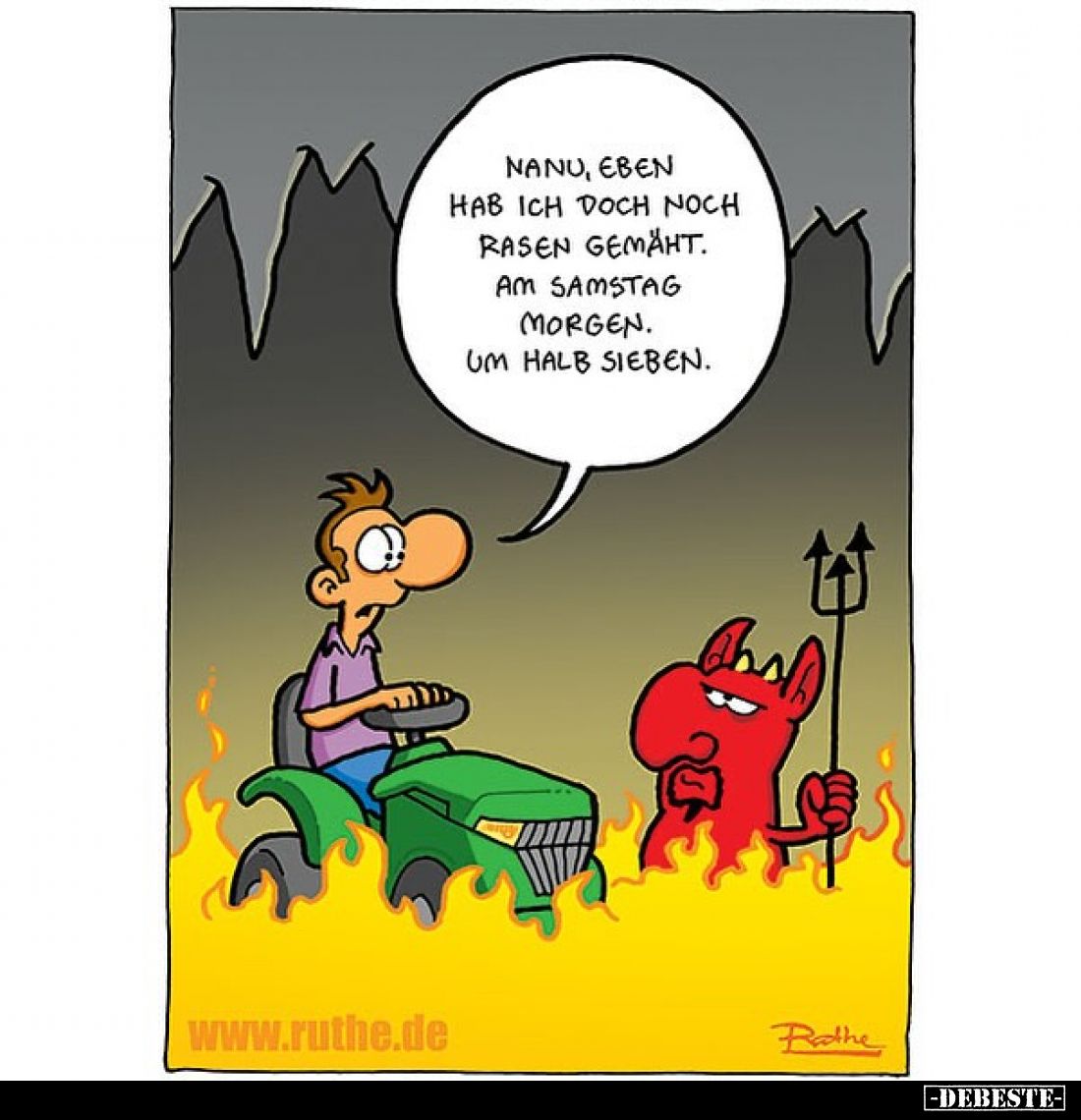 Morgen. um halb sieben.