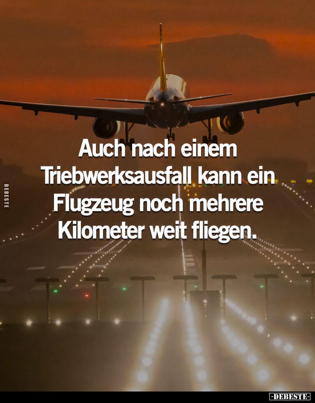 Auch nach einem Triebwerksausfall kann ein Flugzeug noch mehrere Kilometer weit fliegen.