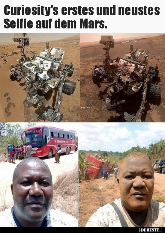 Curiosity's erstes und neustes Selfie auf dem Mars...