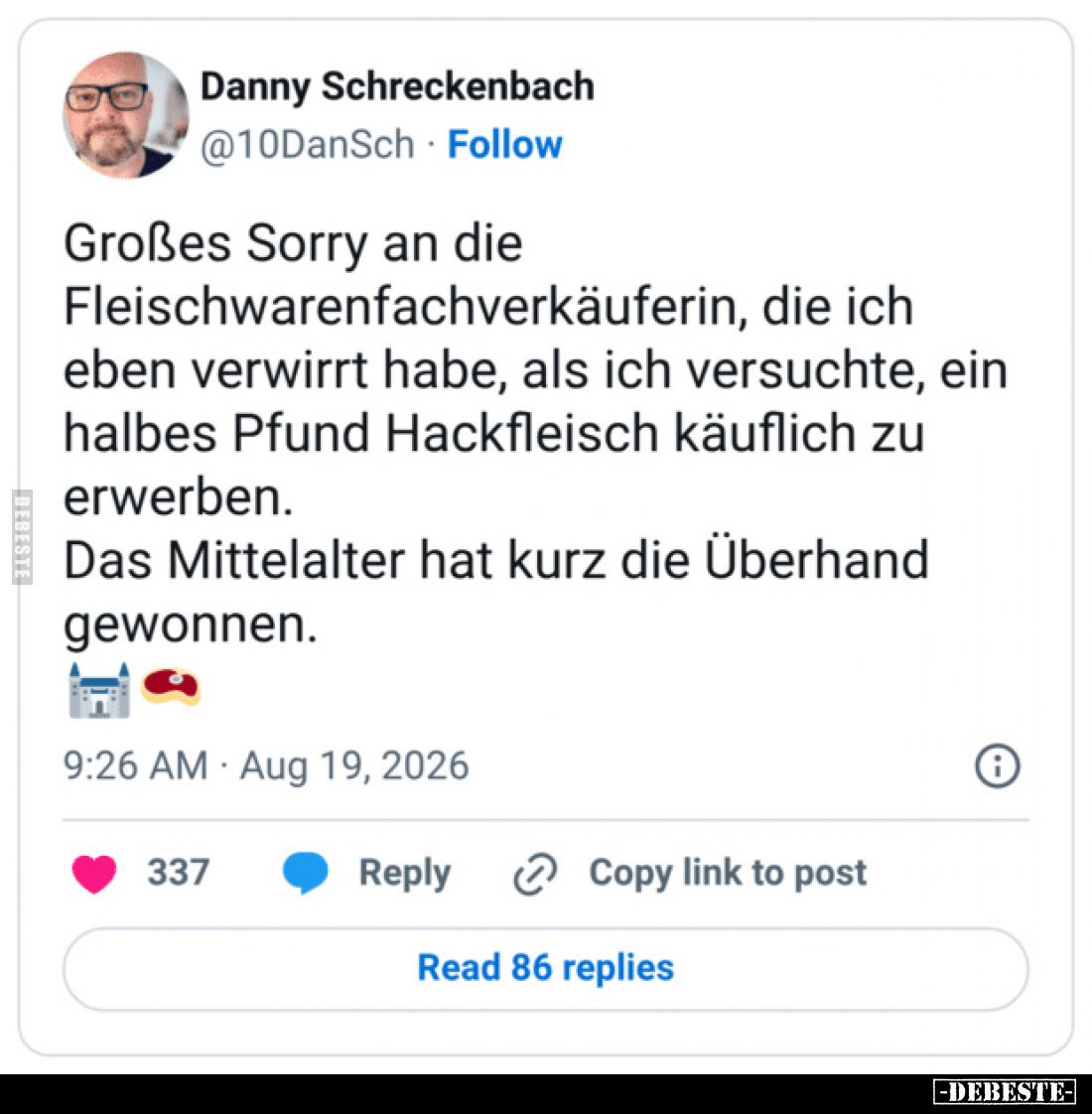 Großes Sorry an die Fleischwarenfachverkäuferin, die ich eben verwirrt habe, als ich versuchte, ein halbes Pfund Hackfleisch ...