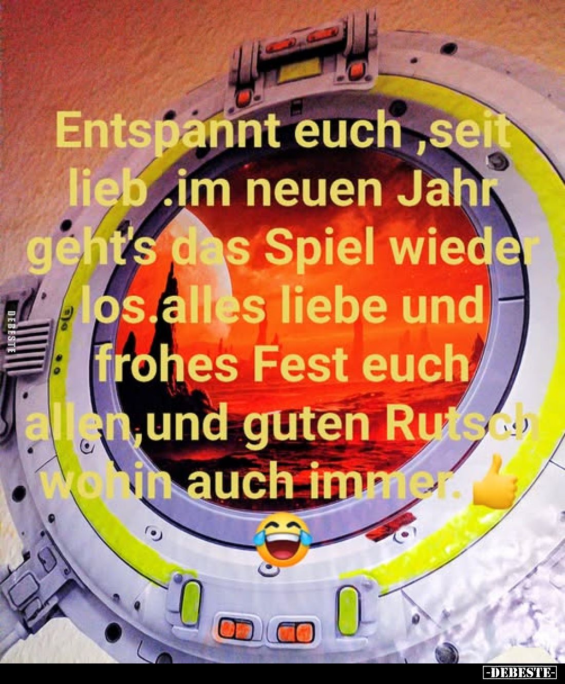 Entspannt euch, seit lieb. Im neuen Jahr geht's das Spiel wieder los.. - Lustige Bilder | DEBESTE.de