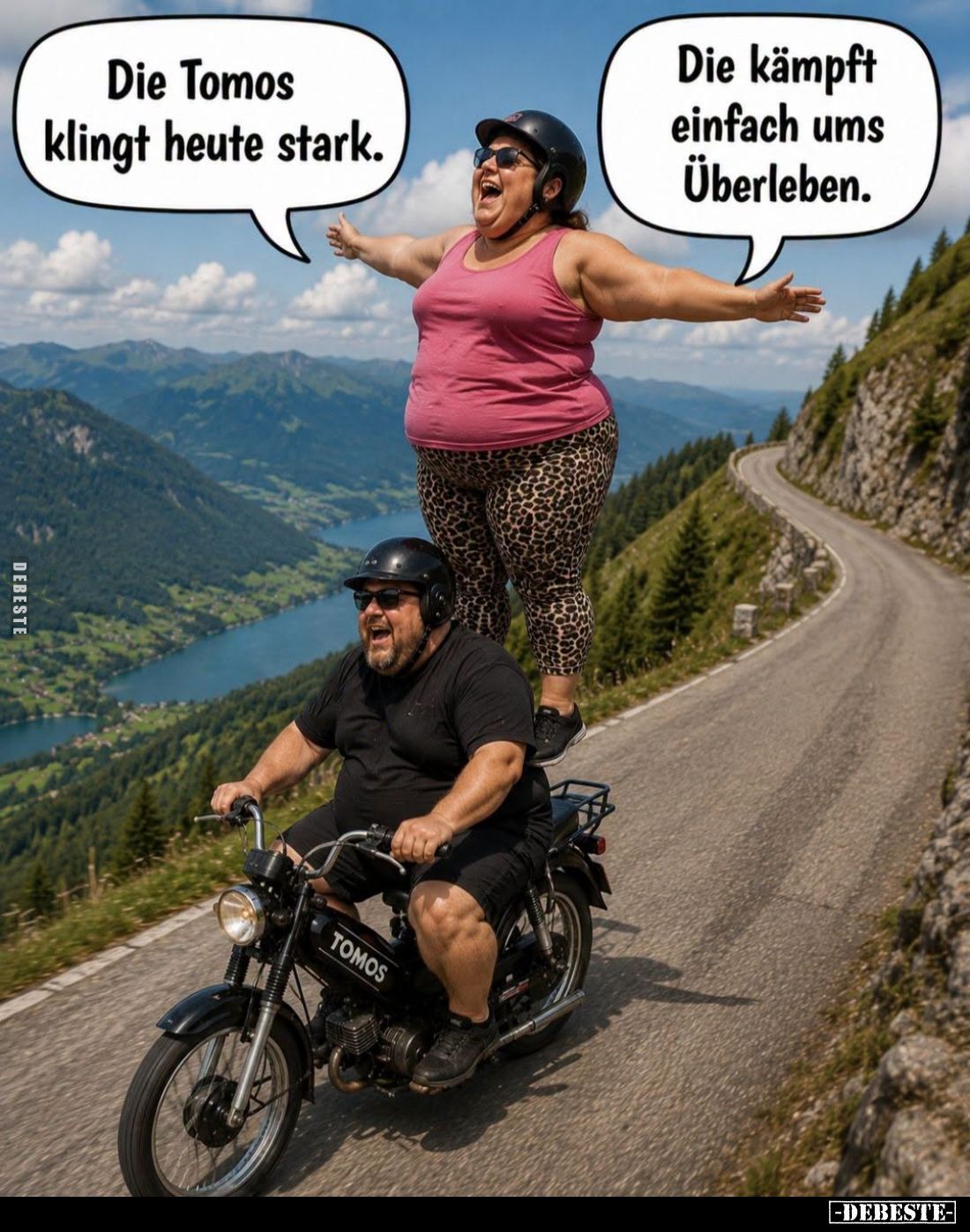 Die Tomos klingt heute stark. -
Die kämpft einfach ums Überleben.
