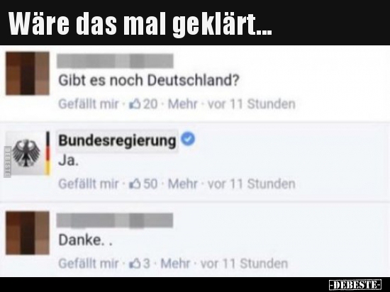 Wäre das mal geklärt...