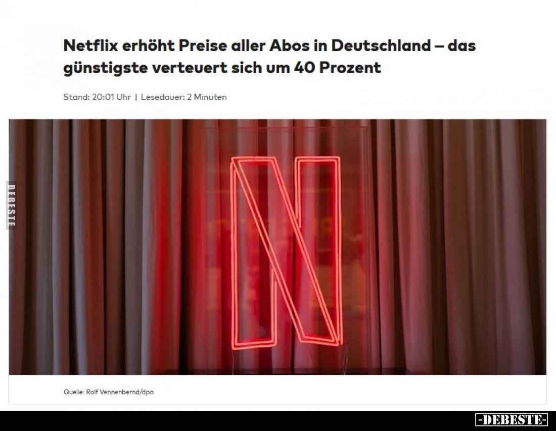 Netflix erhöht Preise aller Abos in Deutschland – das günstigste verteuert sich um 40 Prozent