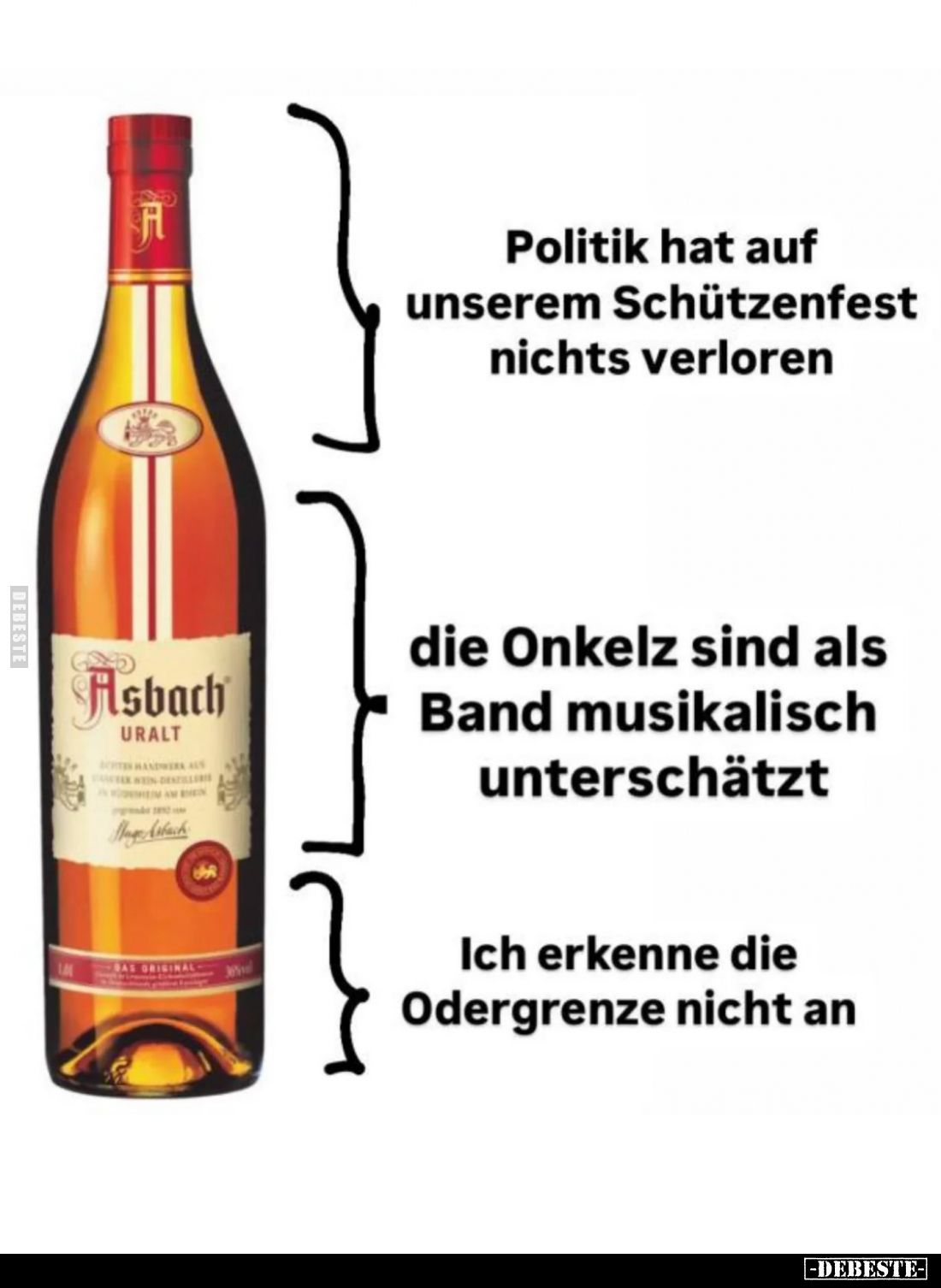 Politik hat auf unserem Schützenfest nichts verloren. -
Die Onkelz sind als Band musikalisch unterschätzt. -
Ich erkenne di...