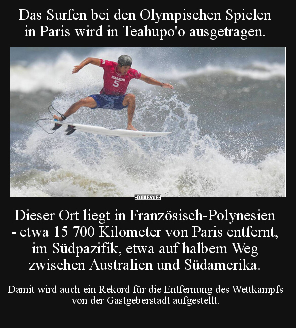 Das Surfen bei den Olympischen Spielen in Paris wird in.. - Lustige Bilder | DEBESTE.de