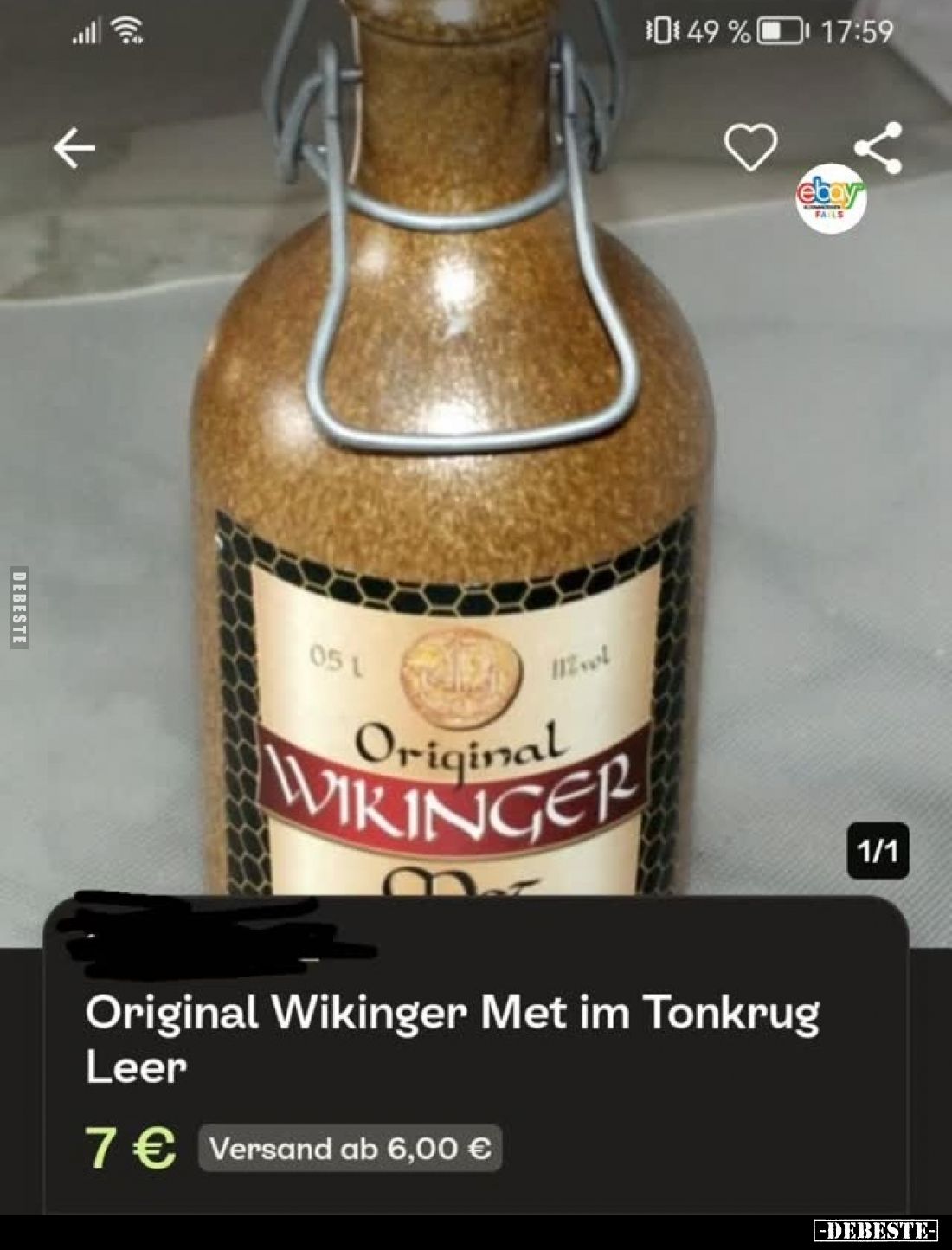 Original Wikinger Met im Tonkrug Leer
7€