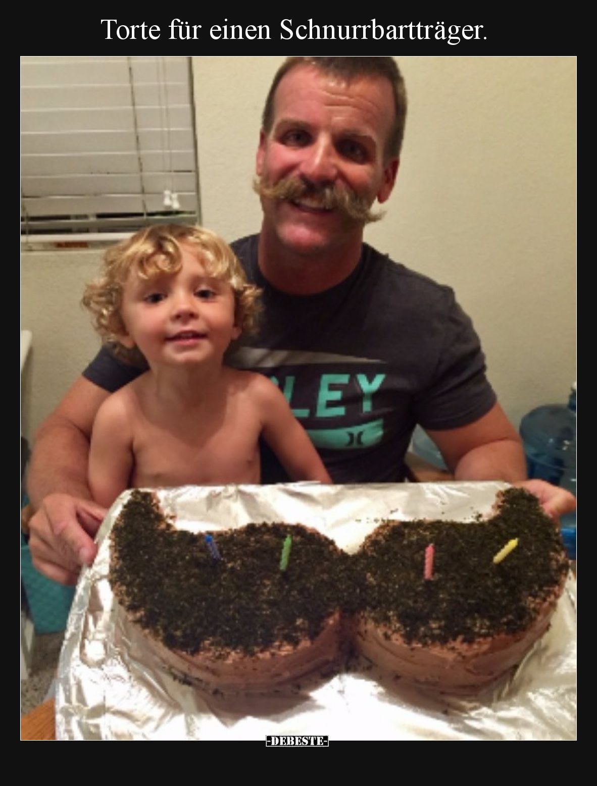 Torte für einen Schnurrbartträger.