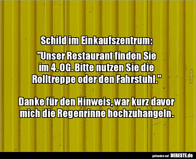 Schild im Einkaufszentrum:"Unser Restaurant finden.." - Lustige Bilder | DEBESTE.de