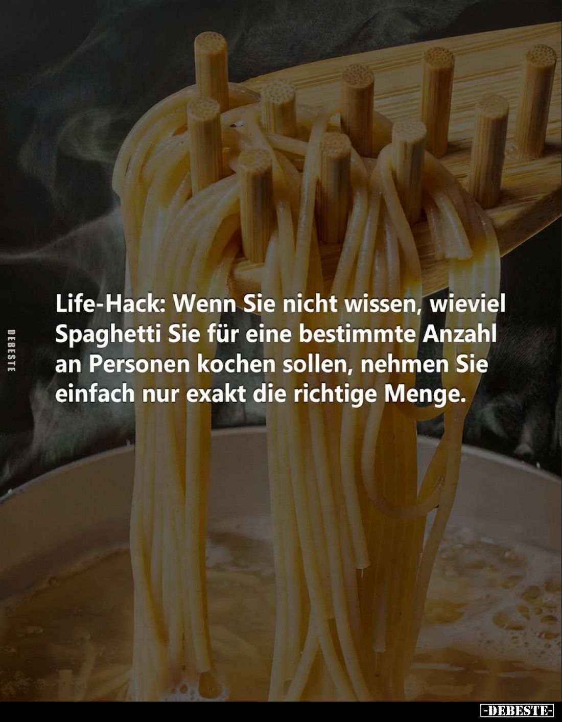 Life-Hack: Wenn Sie nicht wissen, wieviel Spaghetti Sie für eine bestimmte Anzahl an Personen kochen sollen, nehmen Sie einfa...
