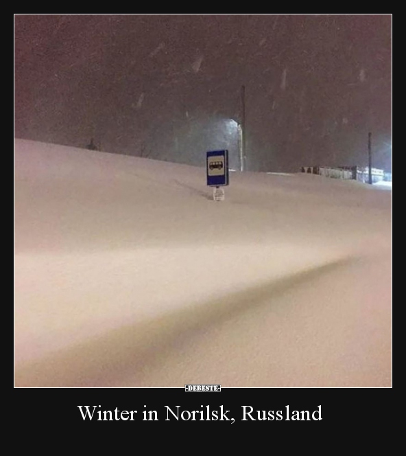 Winter in Norilsk, Russland..