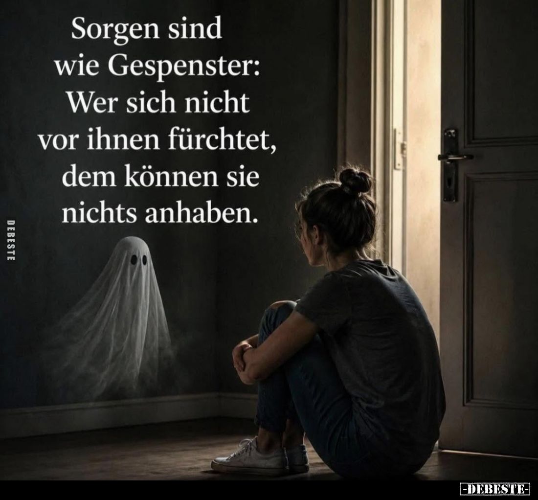 Sorgen sind wie Gespenster:
Wer sich nicht vor ihnen fürchtet, dem können sie nichts anhaben.