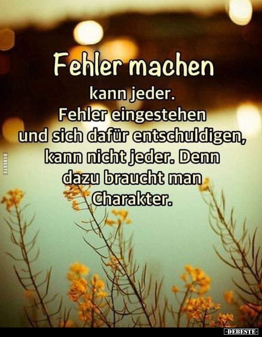 Fehler machen
kann jeder.
Fehler eingestehen und sich dafür entschuldigen, kann nicht jeder. Denn dazu braucht man Charakte...