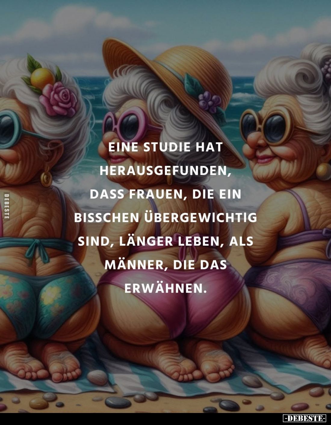 Eine Studie hat herausgefunden, dass Frauen, die ein bisschen übergewichtig sind, länger leben, als Männer, die das erwähnen.