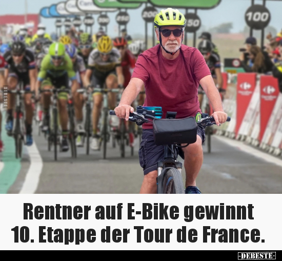 Rentner auf E-Bike gewinnt 10. Etappe.. - Lustige Bilder | DEBESTE.de