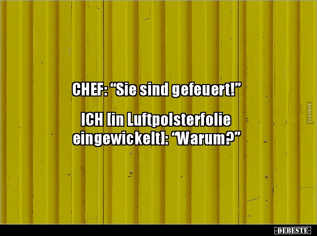 CHEF: “Sie sind gefeuert!”.. - Lustige Bilder | DEBESTE.de