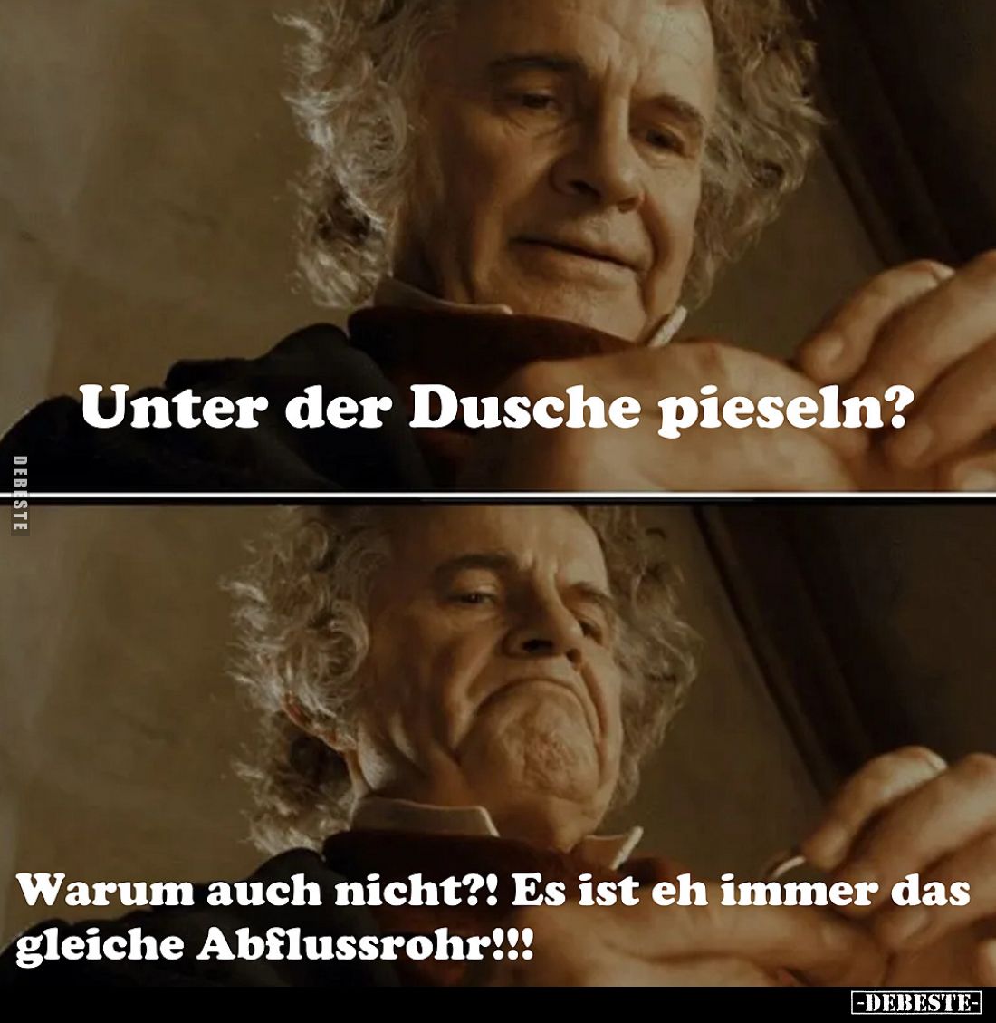 Unter der Dusche pieseln? Warum auch nicht?! Es ist eh immer das gleiche Abflussrohr!!!