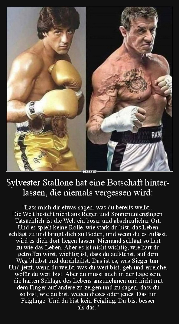 Sylvester Stallone hat eine Botschaft hinterlassen.. - Lustige Bilder | DEBESTE.de