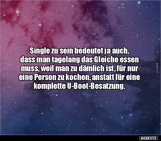 Single zu sein bedeutet ja auch, dass man tagelang das.. - Lustige Bilder | DEBESTE.de