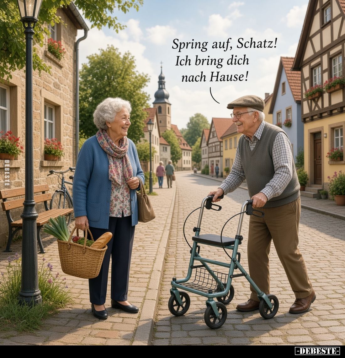 Spring auf, Schatz! Ich bring dich nach Hause!