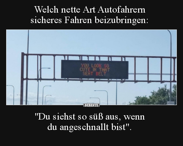 Welch nette Art Autofahrern sicheres Fahren beizubringen..