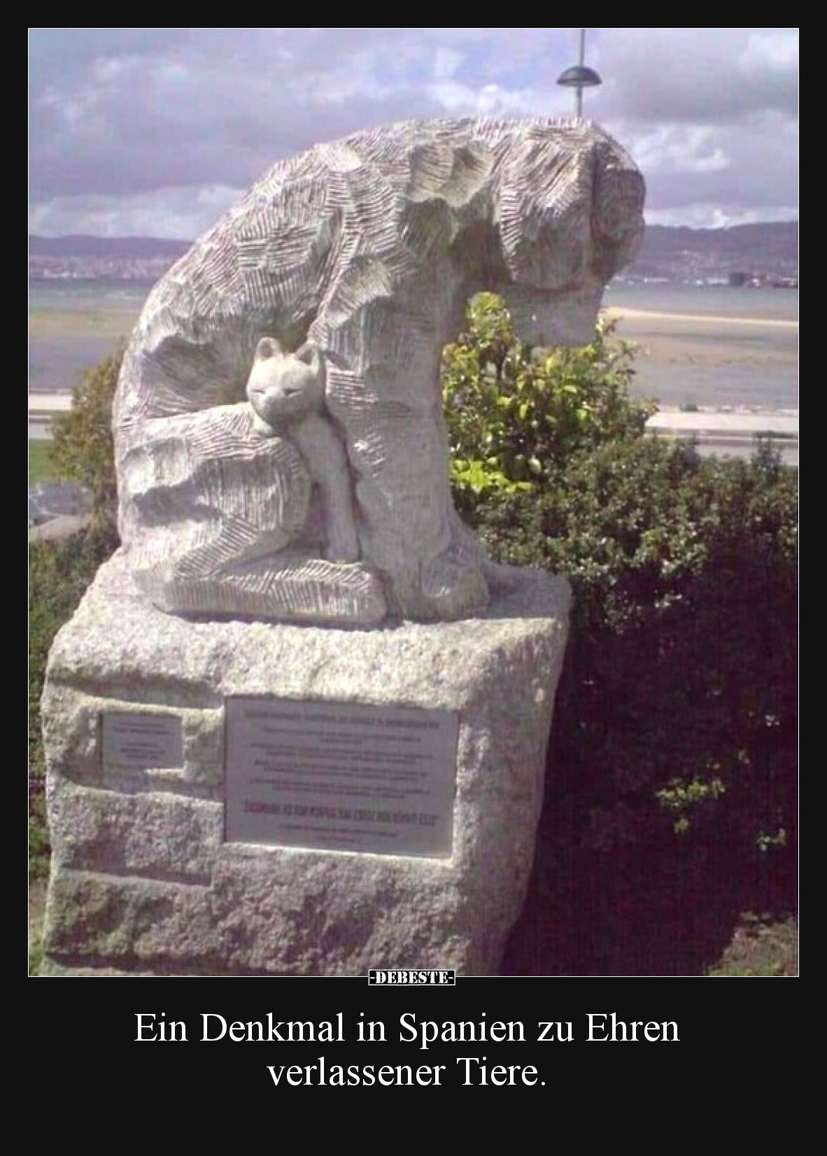 Ein Denkmal in Spanien zu Ehren verlassener Tiere... - Lustige Bilder | DEBESTE.de