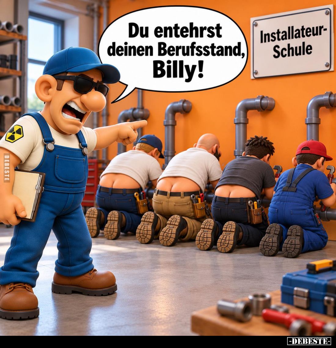 Du entehrst deinen Berufsstand, Billy!

Installateur-Schule