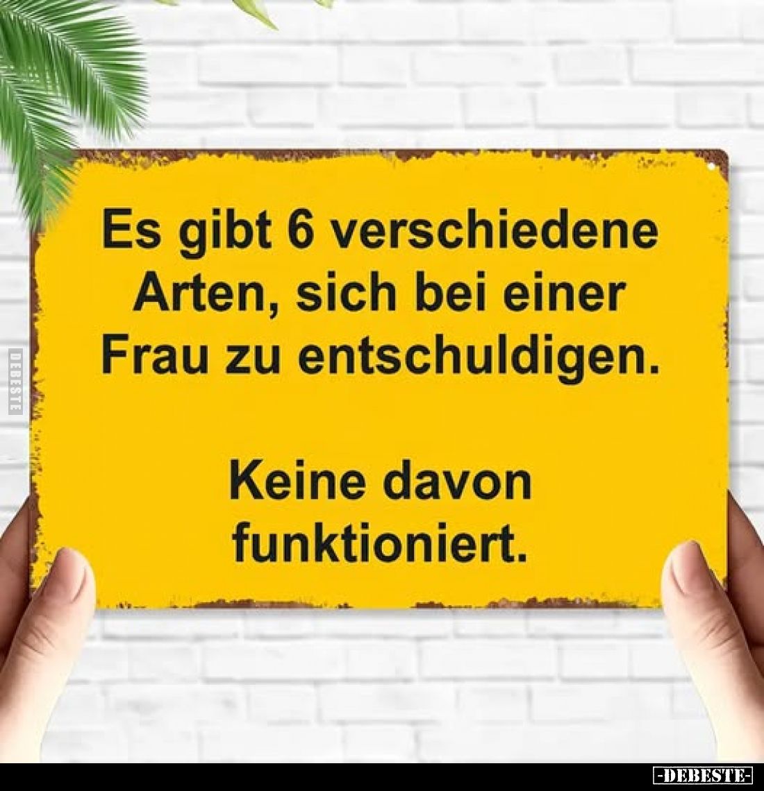Es gibt 6 verschiedene Arten, sich bei einer Frau zu entschuldigen.
Keine davon funktioniert.
