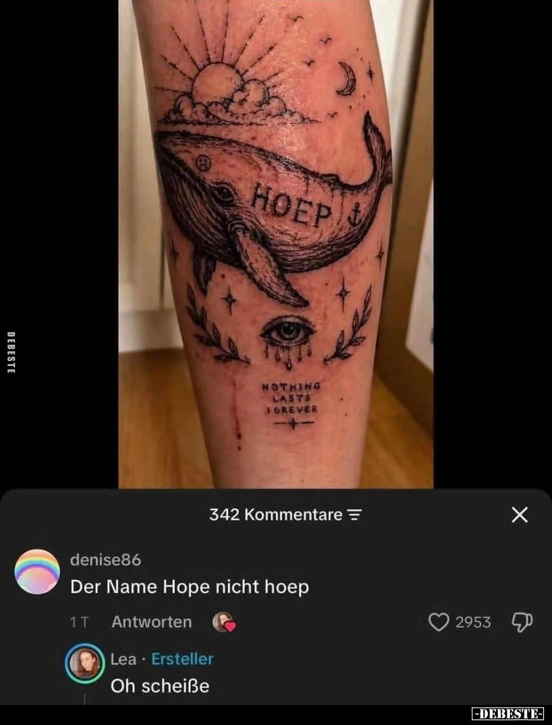 Der Name Hope nicht hoep - 
Oh scheiße