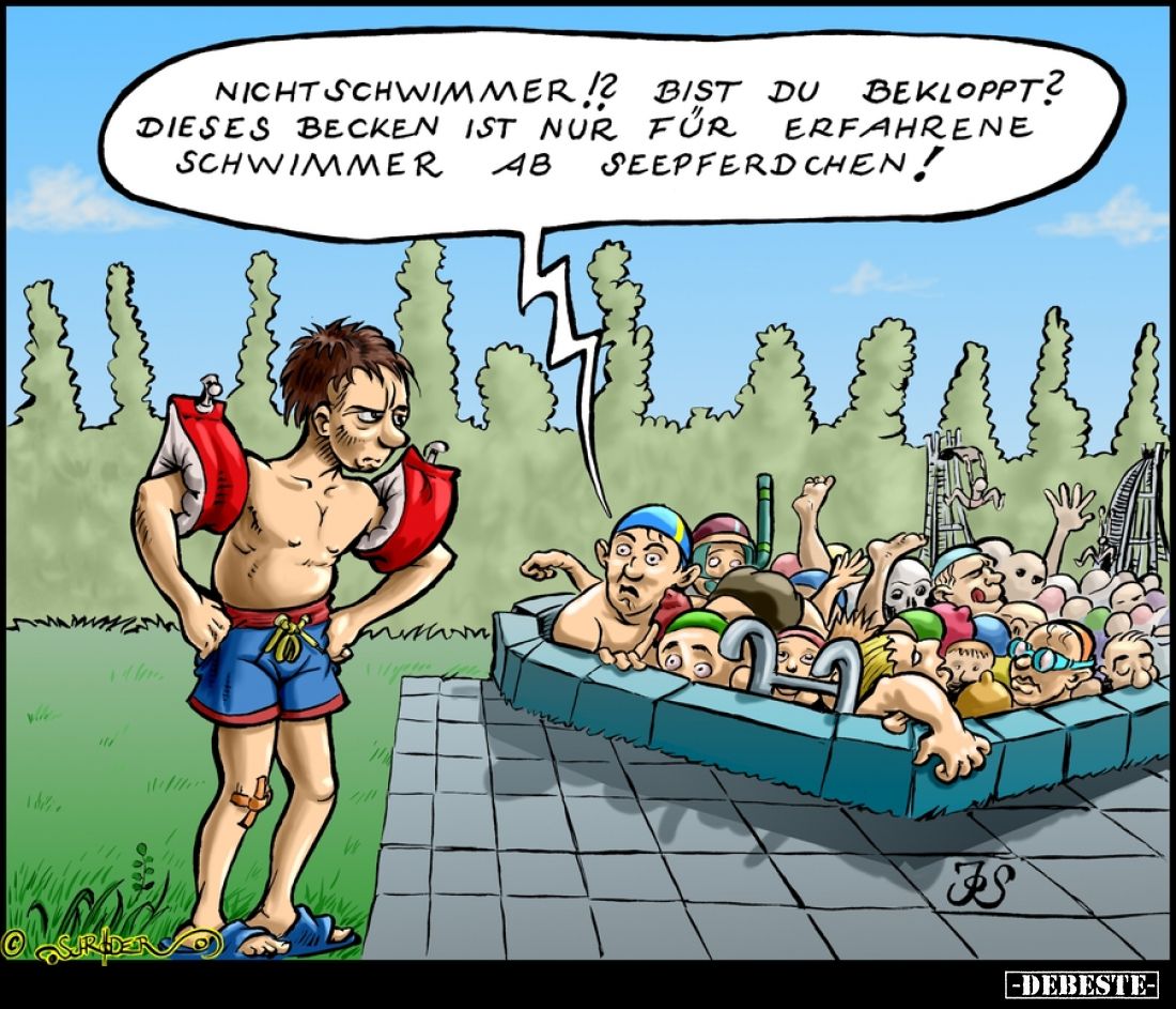 Nichtschwimmer!? Bist du bekloppt? Dieses Becken ist nur.. - Lustige Bilder | DEBESTE.de