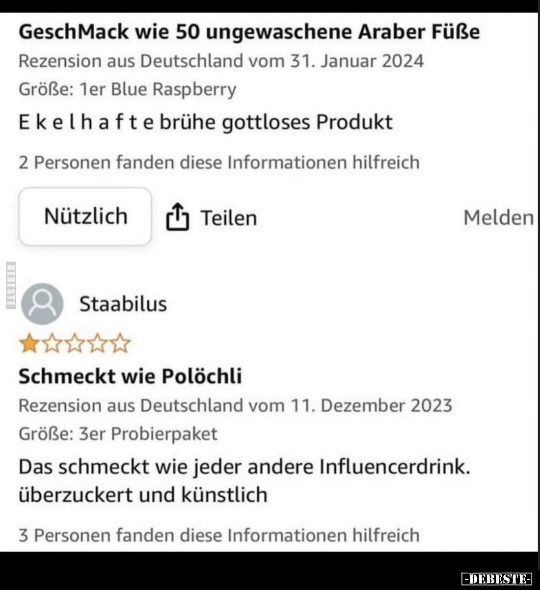 GeschMack wie 50 ungewaschene Araber Füße
Rezension aus Deutschland vom 31. Januar 2024
Größe: 1er Blue Raspberry
E k e l ...