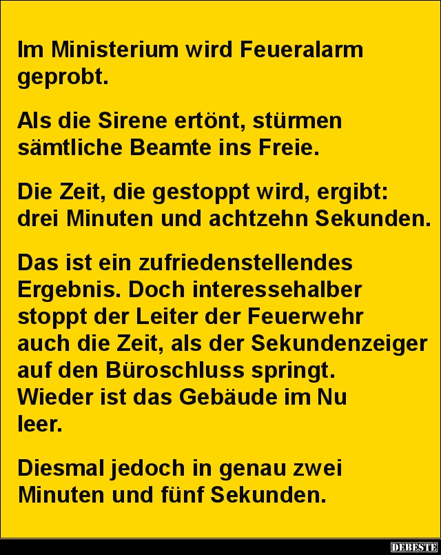 Im Ministerium wird Feueralarm geprobt.. - Lustige Bilder | DEBESTE.de