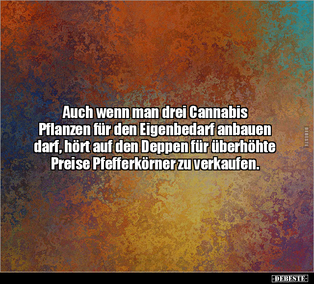 Auch wenn man drei Cannabis Pflanzen für den Eigenbedarf anbauen darf.. - Lustige Bilder | DEBESTE.de