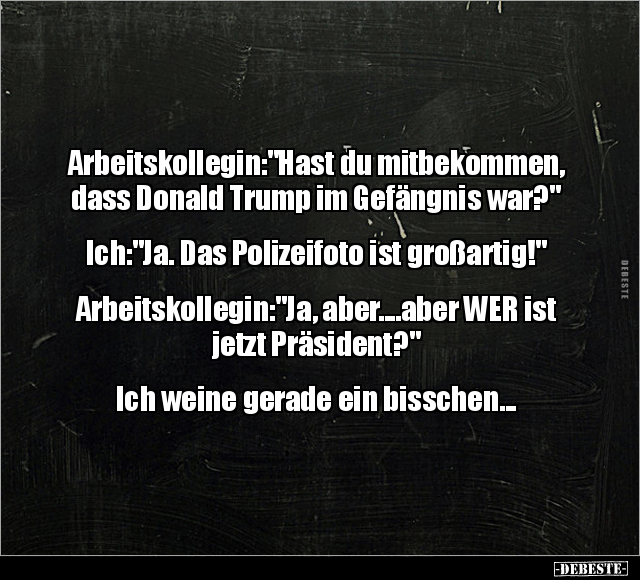 Arbeitskollegin:"Hast du mitbekommen, dass Donald Trump.." - Lustige Bilder | DEBESTE.de