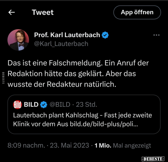 Prof. Karl Lauterbach: Das ist eine Falschmeldung.. - Lustige Bilder | DEBESTE.de