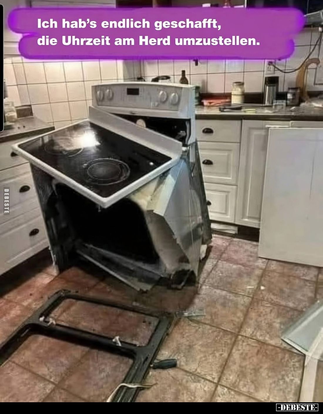 Ich hab’s endlich geschafft, die Uhrzeit am Herd umzustellen.