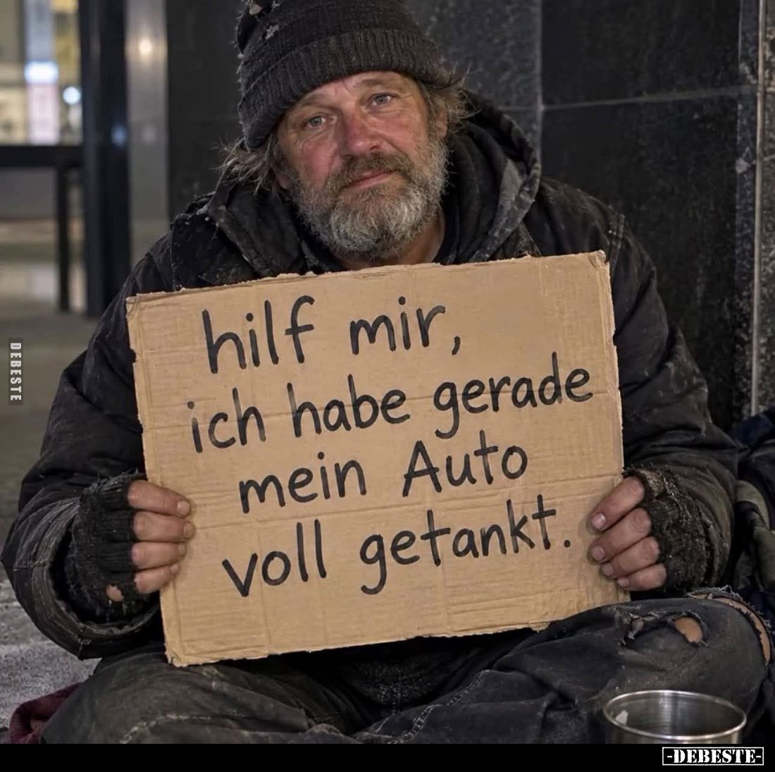 Hilf mir, ich habe gerade mein Auto voll getankt.