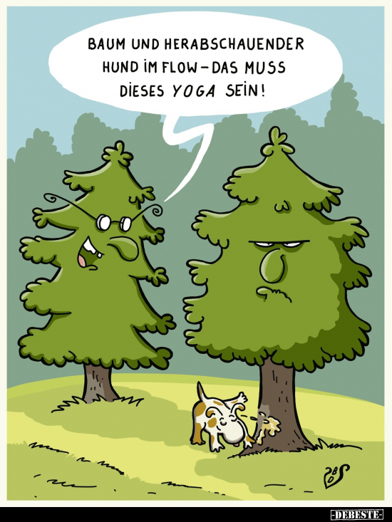 Baum und herabschauender Hund im Flow.. - Lustige Bilder | DEBESTE.de
