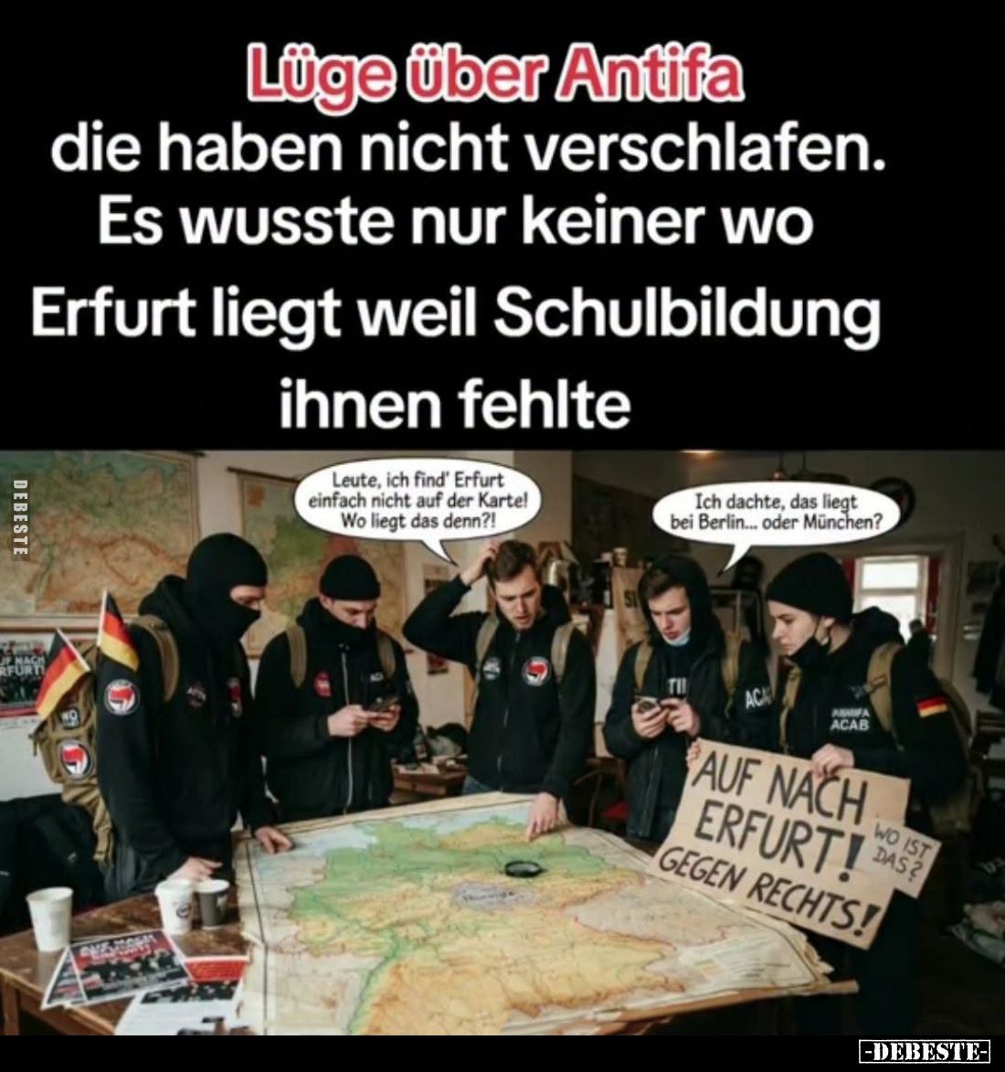 Lüge über Antifa
die haben nicht verschlafen. Es wusste nur keiner Wo Erfurt liegt weil Schulbildung ihnen fehlte. - Leute, ...