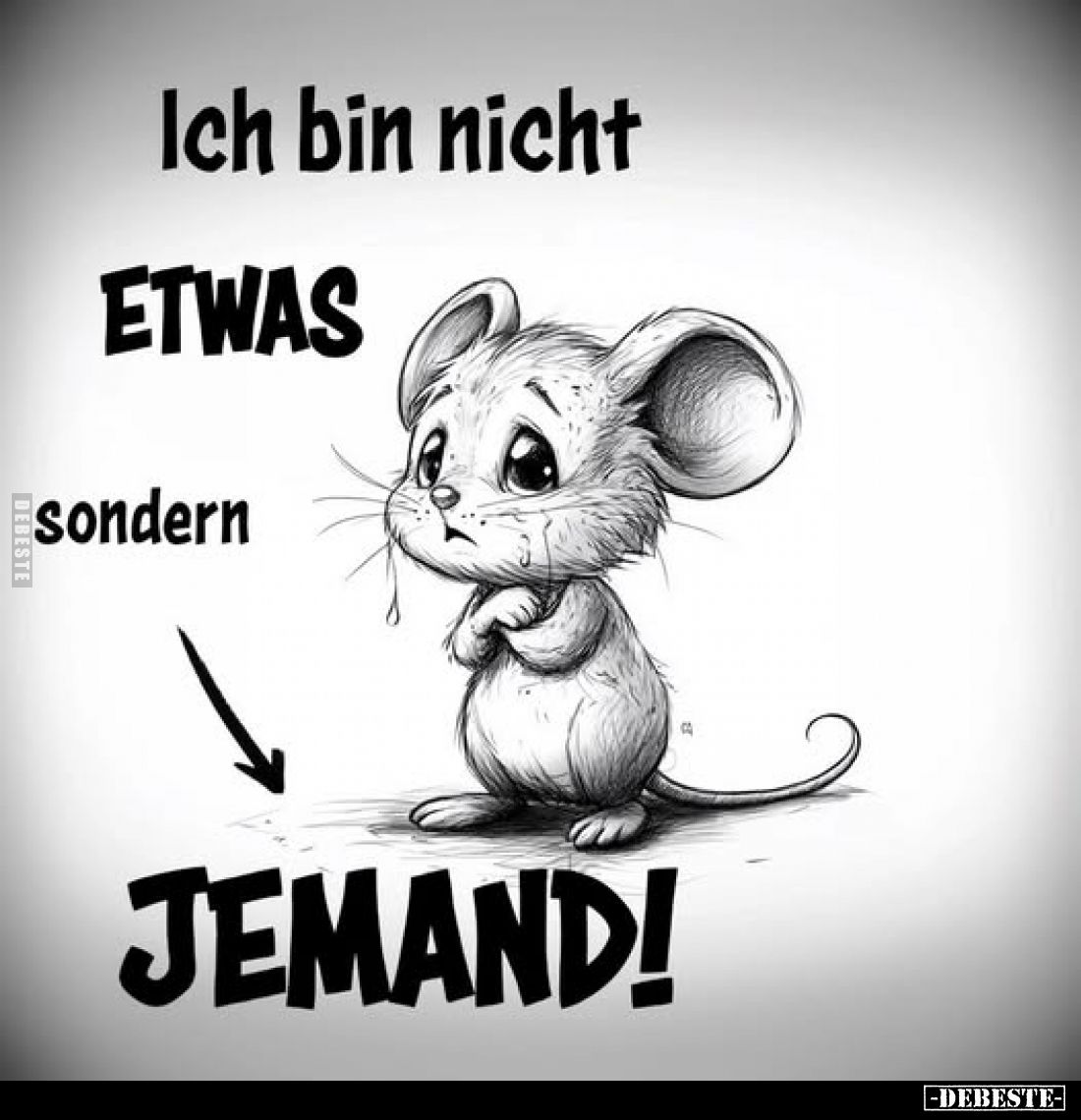 Ich bin nicht
ETWAS
sondern
JEMAND!