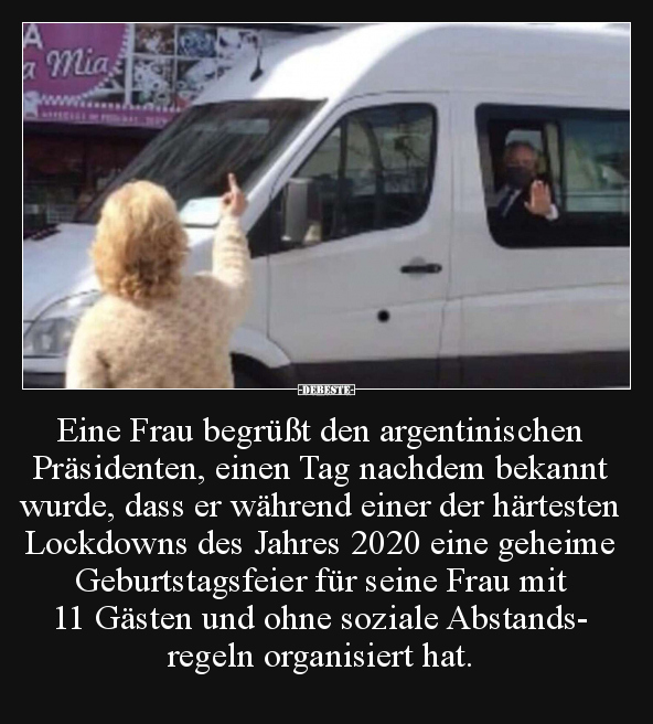 Eine Frau begrüßt den argentinischen Präsidenten, einen.. - Lustige Bilder | DEBESTE.de