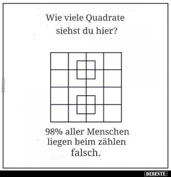 Wie viele Quadrate siehst du hier?.. - Lustige Bilder | DEBESTE.de