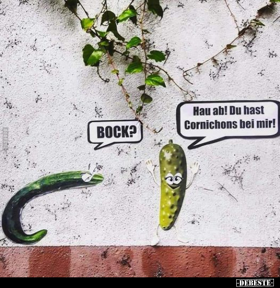 BOCK? Hau ab! Du hast Cornichons bei mir!