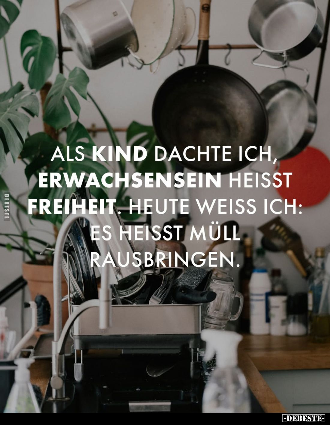 Als Kind dachte ich, Erwachsensein heißt Freiheit. Heute weiss ich: es heißt Müll rausbringen.