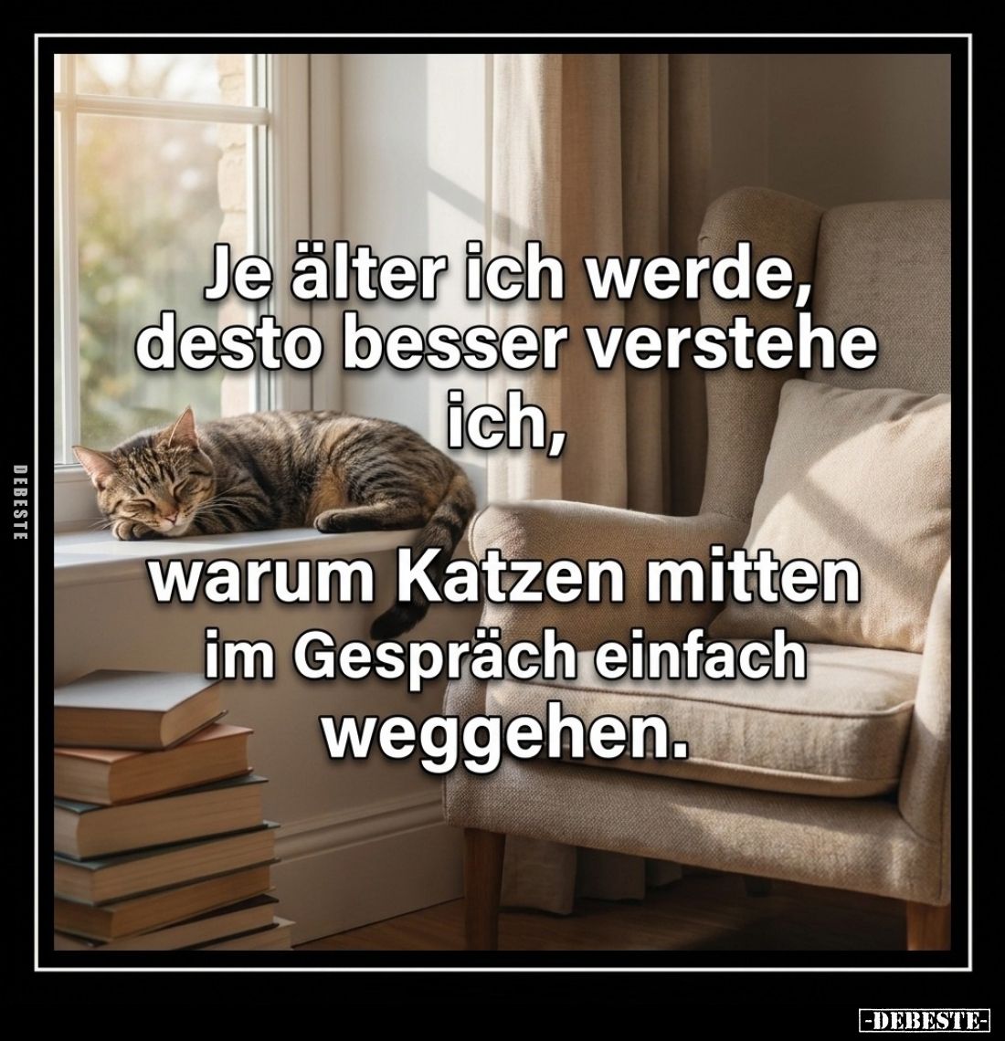 Je älter ich werde, desto besser verstehe ich, warum Katzen mitten im Gespräch einfach weggehen.